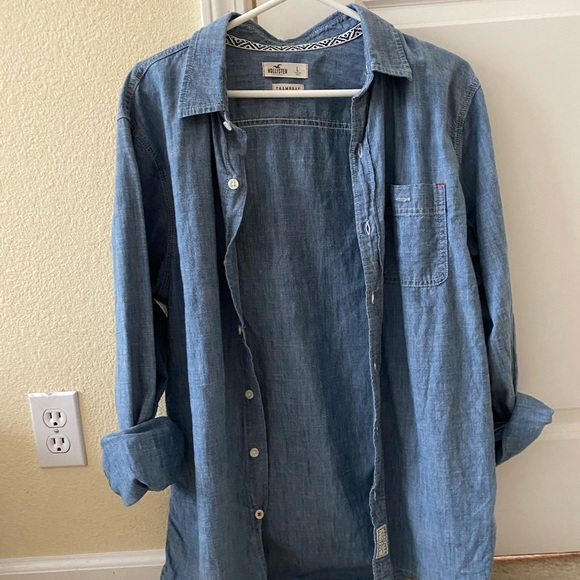 Hollister Tops - 3 for $20! Hollister Chambray Blue Shirt Large